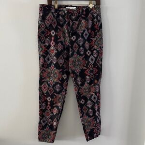 Zara Men's Chinos - Black and Red Pattern